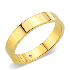 Alamode IP Gold Stainless Steel Ring with Top Grade Crystal in Clear - Flyclothing LLC