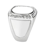 High polished (no plating) Stainless Steel Ring with Top Grade Crystal in Clear - Alamode