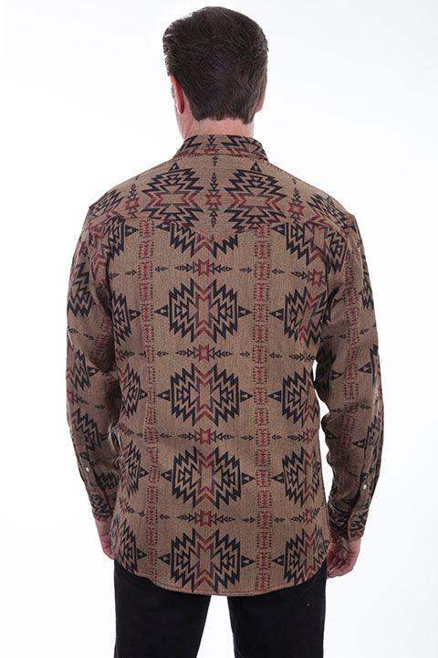 Scully Leather Tan Over Shirt Aztec Weave Mens Shirt - Scully Leather - Flyclothing LLC