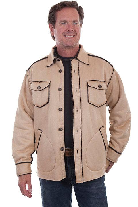 Scully TAN FAUX SHERPA LINED JACKET - Flyclothing LLC