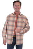 Scully ORANGE-BLACK Y/D CORDUROY PLAID SHIRT - Scully Leather
