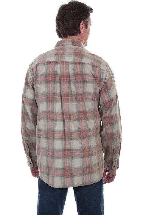 Scully STONE-RED Y/D CORDUROY PLAID SHIRT - Scully Leather - Flyclothing LLC