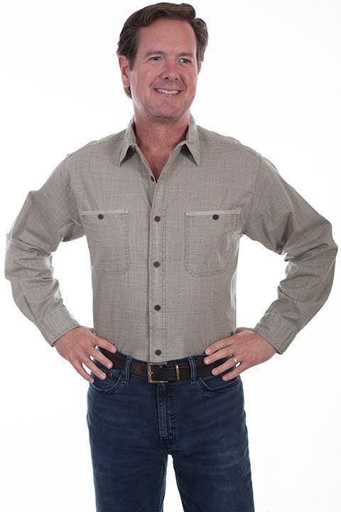 Scully CAFE VINTAGE COTTON SLUB SHIRT - Scully Leather