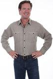 Scully CAFE VINTAGE COTTON SLUB SHIRT - Scully Leather