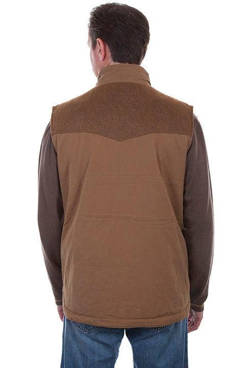 Scully TAN CANVAS VEST W/QUILTED PLAID LINING Jacket - Scully Leather