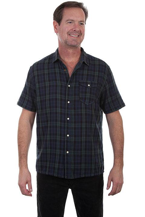 Scully HUNTER GREEN REVERSIBLE S/S SNAP FRONT SHIRT - Flyclothing LLC