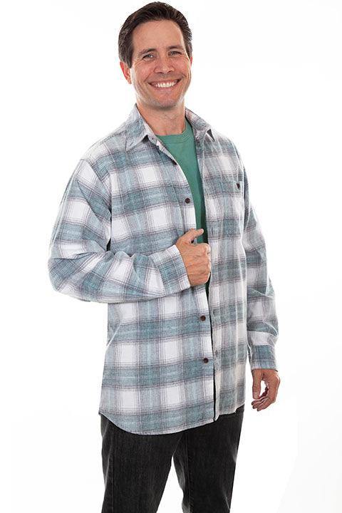 Scully STONE-JADE CORDUROY PLAID SHIRT - Scully Leather