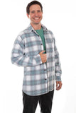 Scully STONE-JADE CORDUROY PLAID SHIRT - Scully Leather