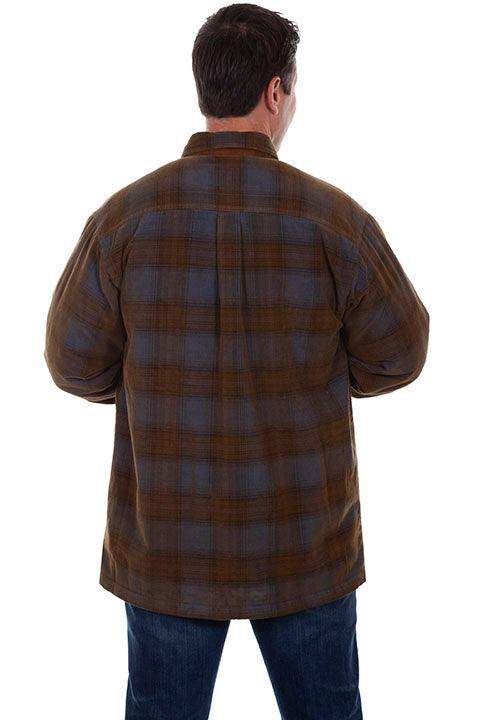 Scully BLUE-BROWN SHERPA LINED JACKET - Scully Leather - Flyclothing LLC
