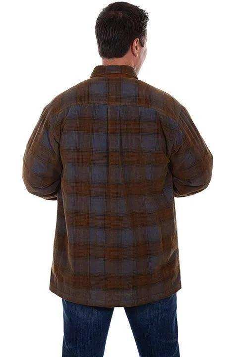 Scully BLUE-BROWN SHERPA LINED JACKET - Scully Leather - Flyclothing LLC