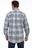 Scully BLUE-GREY CORDUROY PLAID SHIRT - Scully Leather - Flyclothing LLC