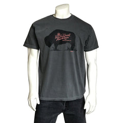 Men's Grey 100% Cotton American Bison Western T-Shirt - Rockmount Clothing