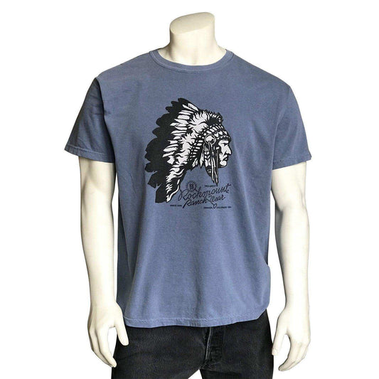 Men's Blue 100% Cotton Chief Western T-Shirt - Rockmount Clothing - Flyclothing LLC