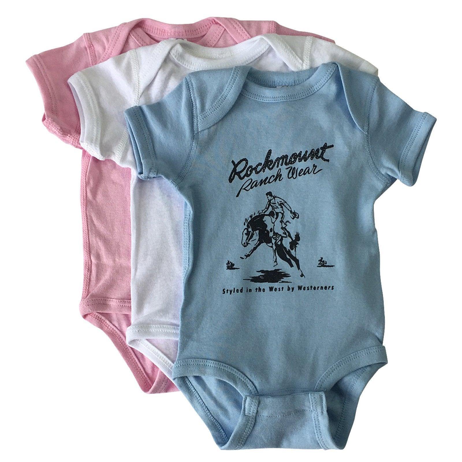 Baby Rockmount Bronc Western Onesie (3 Colors) - Rockmount Clothing