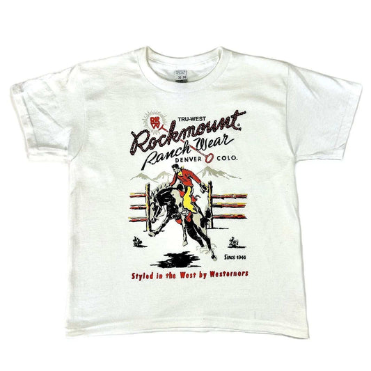 Rockmount Clothing Kid's Rockmount White Bronc 100% Cotton Western T-Shirt - Rockmount Clothing - Flyclothing LLC