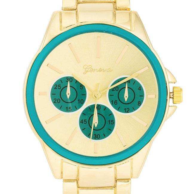 Chrono Gold Metal Watch - JGI - Flyclothing LLC