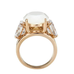 Alamode IP Rose Gold(Ion Plating) Stainless Steel Ring with Synthetic in Fireopal - Alamode