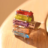 Alamode Rhodium Brass, AAA CZ , Multi Color - Alamode - Flyclothing LLC