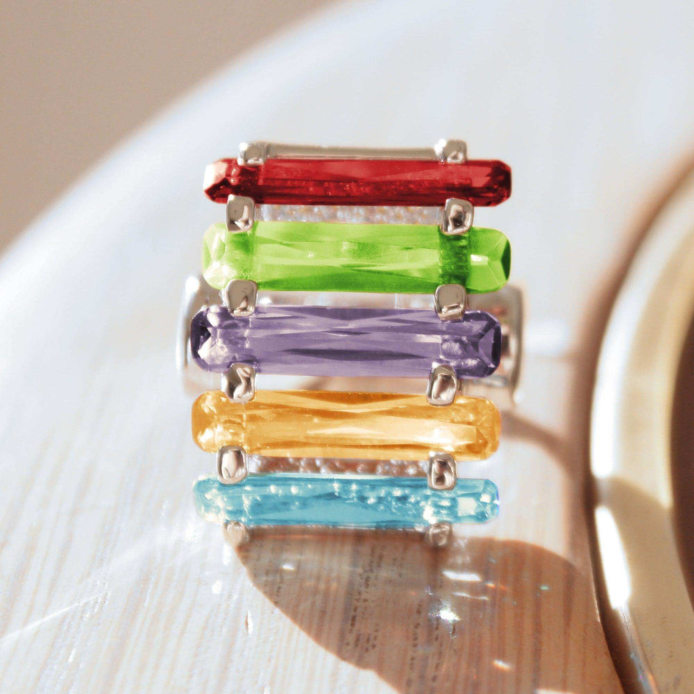 Alamode Rhodium Brass, AAA CZ , Multi Color - Alamode - Flyclothing LLC