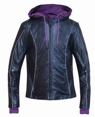 Unik International Ladies Purple Leather Jacket