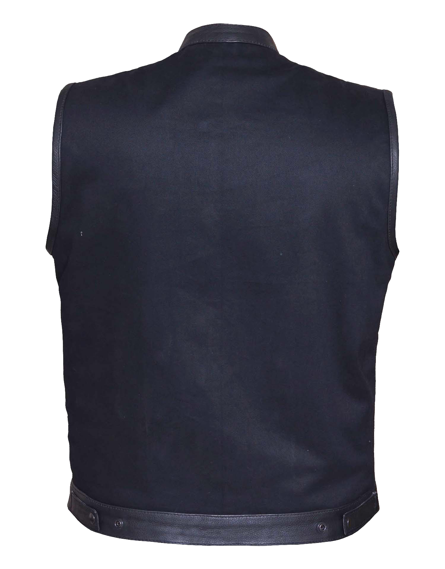 Unik International Mens Denim Leather Club Vest