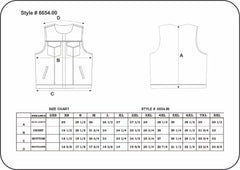 Unik International Mens Denim Black/Gold Leather Club Vest - Flyclothing LLC