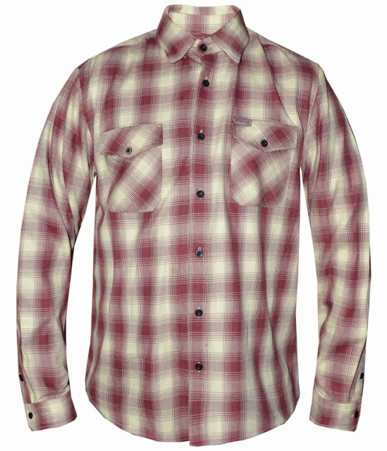 Unik International Mens Red and White Flannel Shirt