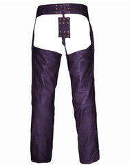 Unik International Ladies Purple Leather Chaps - Flyclothing LLC