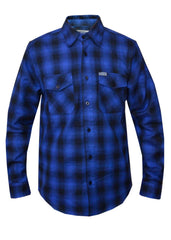 Unik International Mens Black and Blue Flannel Shirt