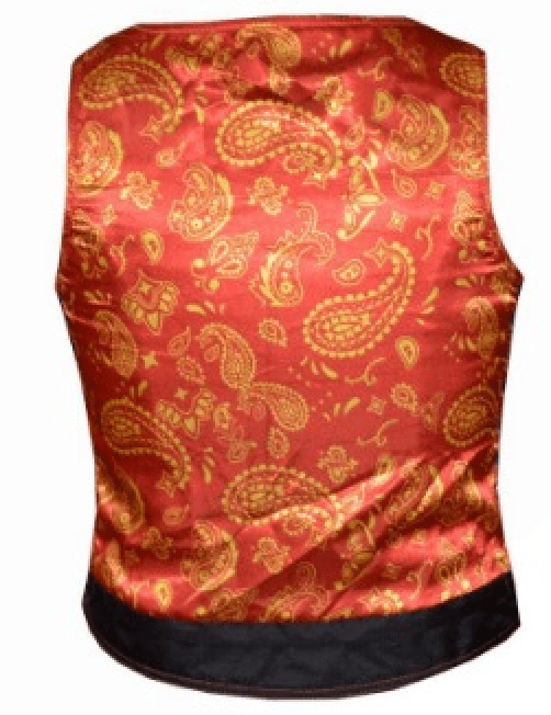 Unik International Ladies Red & Gold Paisley Liner Vest - Flyclothing LLC