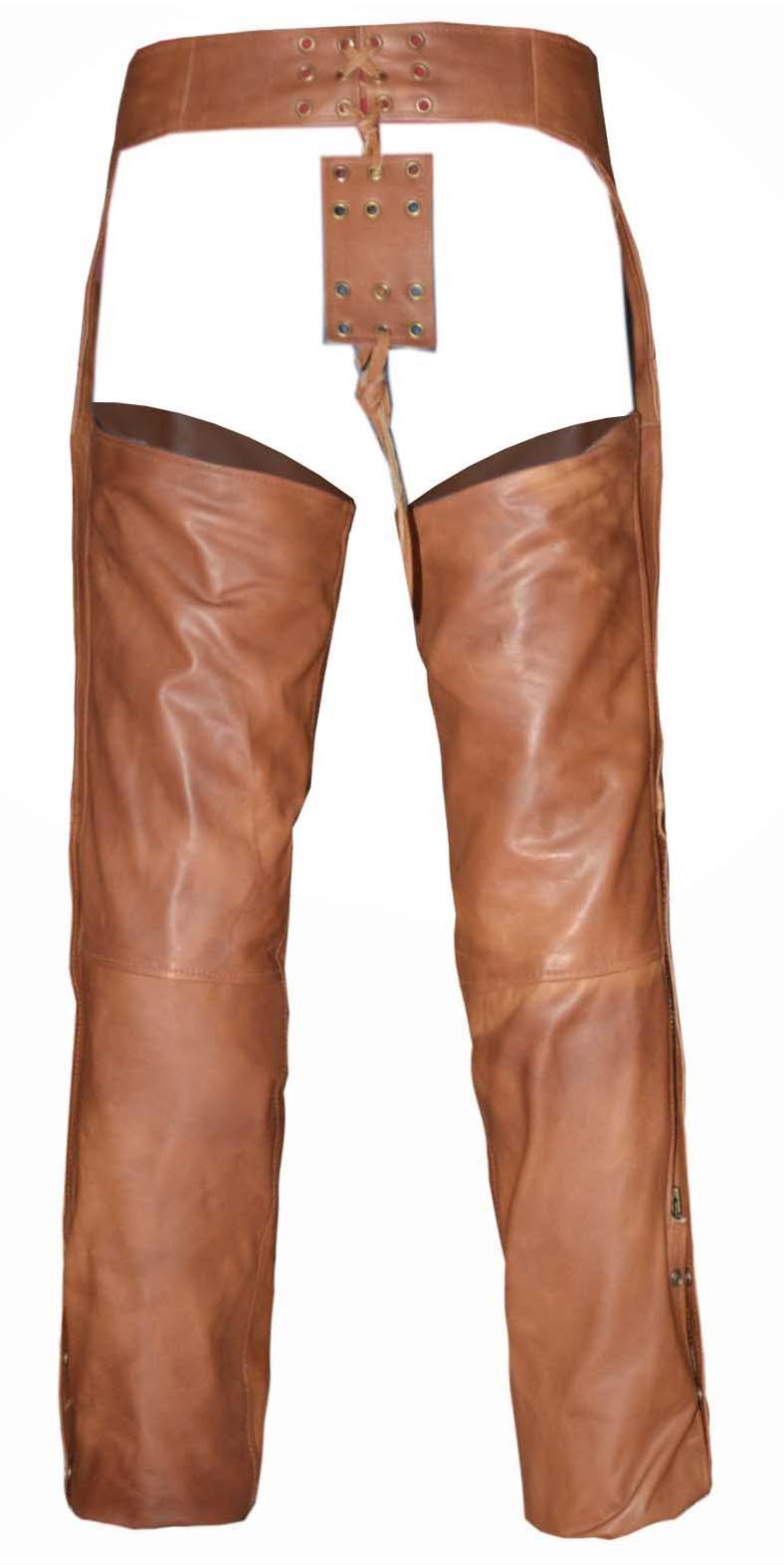 Unik International Ladies Brown Leather Chaps - Flyclothing LLC