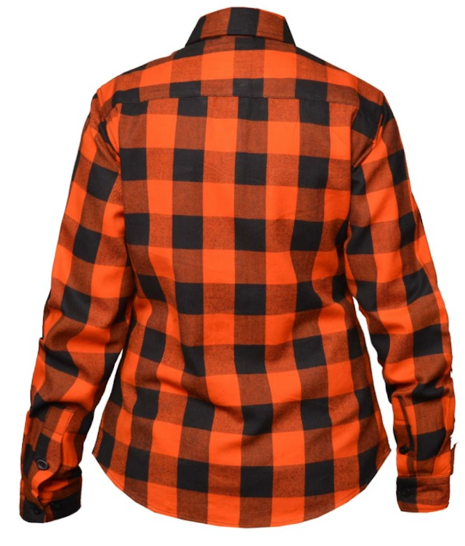 Unik International Ladies Black and Orange Flannel Shirt