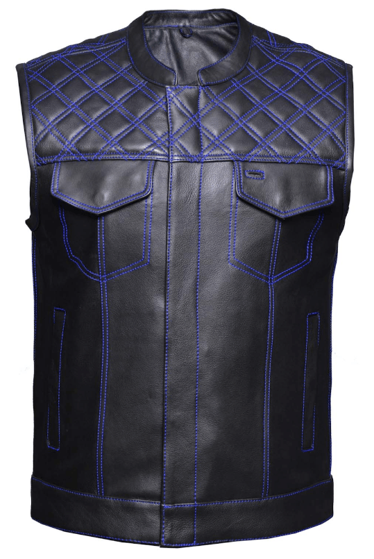 Unik International Mens Blue Diamond Stitch Club Vest
