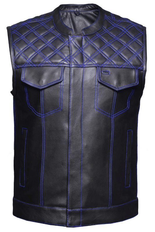 Unik International Mens Blue Diamond Stitch Club Vest