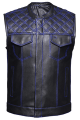 Unik International Mens Blue Diamond Stitch Club Vest