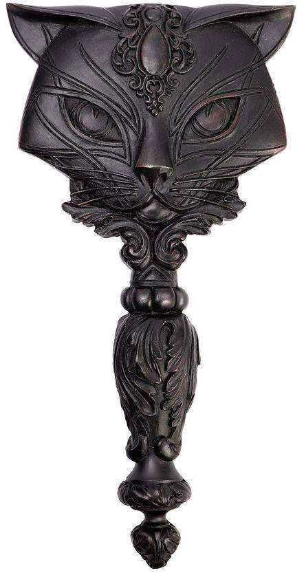 The Vault Black Cat Hand Mirror - Alchemy Gothic - Flyclothing LLC