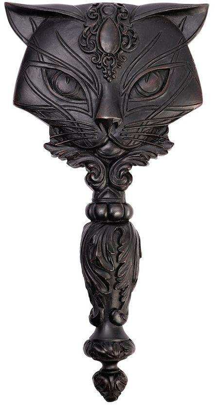 The Vault Black Cat Hand Mirror - Alchemy Gothic - Flyclothing LLC