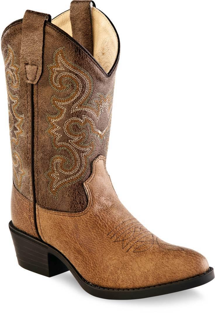 Old West Tan Vintage Childrens J Toe Boots - Old West