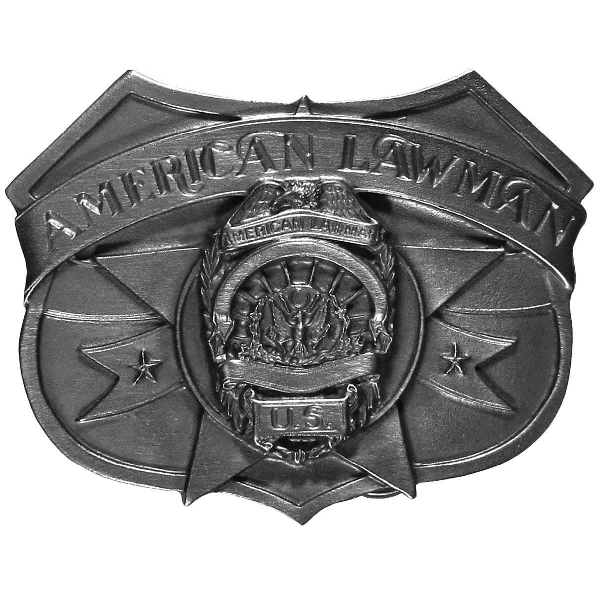 American Lawman Antiqued Belt Buckle - Siskiyou Buckle