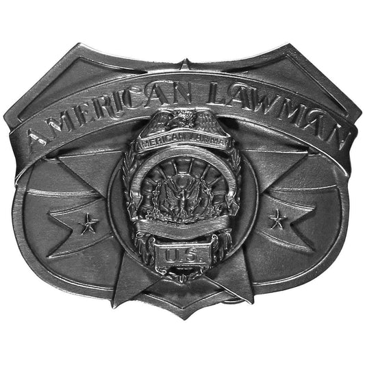 American Lawman Antiqued Belt Buckle - Siskiyou Buckle