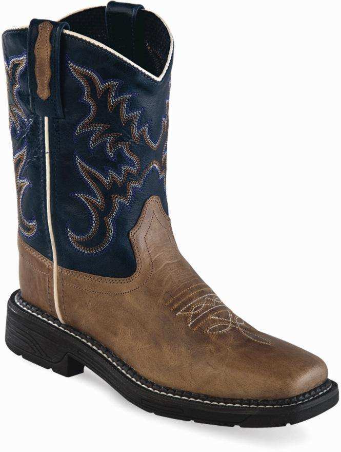 Old West Tan Fry Childrens Square Toe Boots - Old West - Flyclothing LLC
