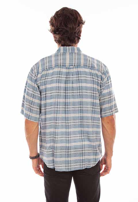 Scully Leather Western Scully Blue Worn Out's Plaid S/S Shirt