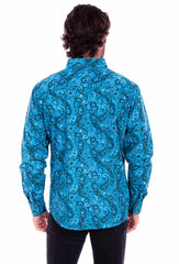 Scully Leather Western Scully Aqua Worn Out's Paisley Shirt