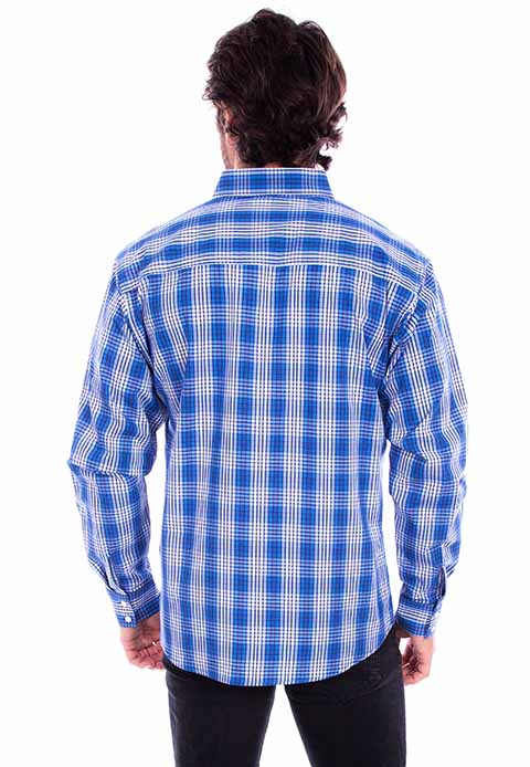 Scully Leather Western Scully Blue Worn Out's Plaid Shirt