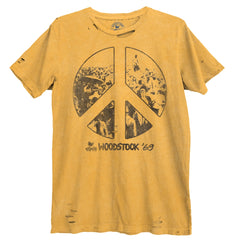 Woodstock Peace Sign Destroyed Unisex T-Shirt