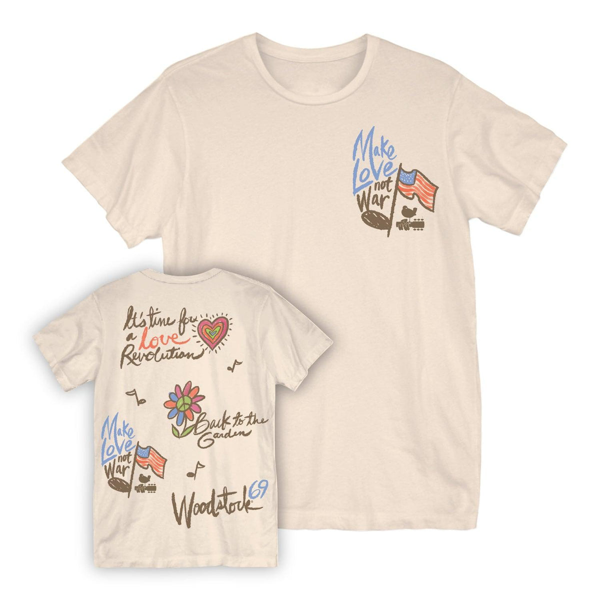Woodstock Love Revolution Mens T-Shirt - Flyclothing LLC