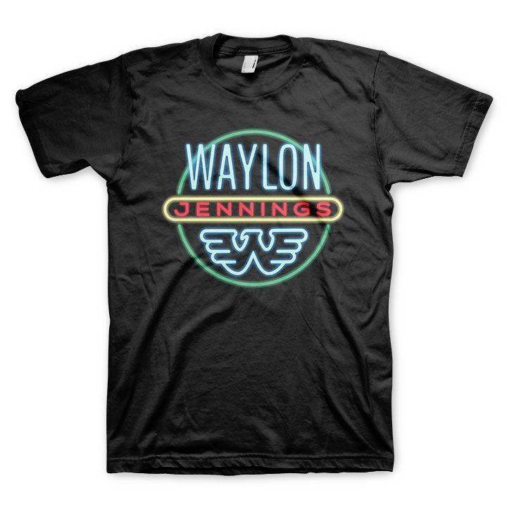Waylon Jennings Neon Mens T-Shirt - Waylon Jennings - Flyclothing LLC