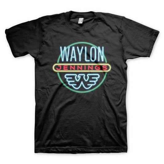 Waylon Jennings Neon Mens T-Shirt - Flyclothing LLC