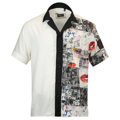 Gravity Homme Men's Weekend Shirt | Newspaper Blanc - Gravity Homme