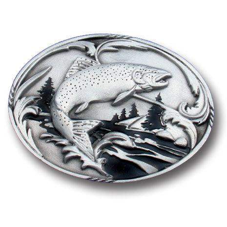 Fish & Stream Enameled Belt Buckle - Siskiyou Buckle - Flyclothing LLC